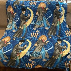 Blue Harry Potter-Themed Fleece Throw Blanket